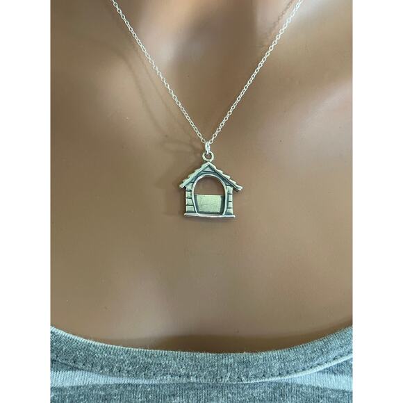 Sterling Silver Dog House Picture Frame Necklace - Picture 1 of 5
